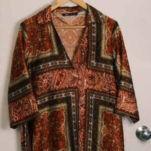ZARA Paisley Bohemian blouse (L)